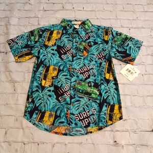 NWT Boys S (6/7) Falls Creek Tropical Print Short Sleeve Button Up Shirt